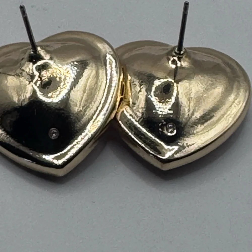 Heart-Shaped Gold and pink  Earrings